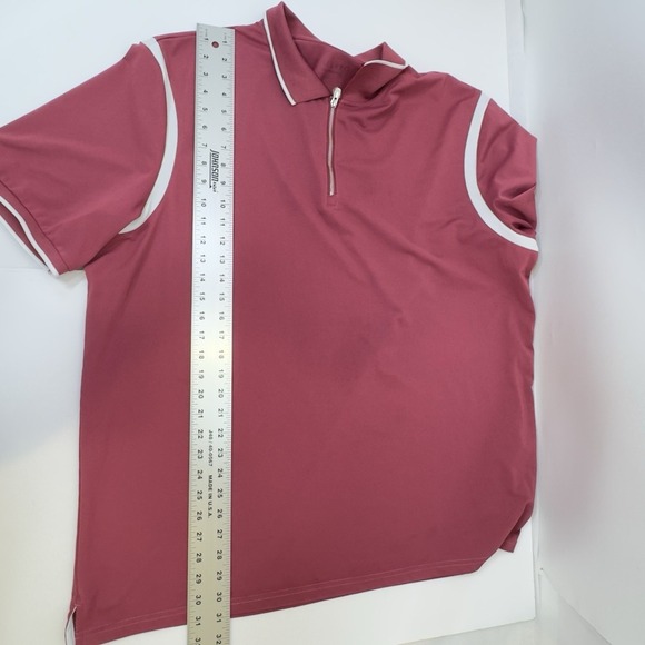 Maelreg Men's Performance‎ Golf Polo  Shirt Burgundy/White Short Sleeve 2XL - Picture 10 of 16